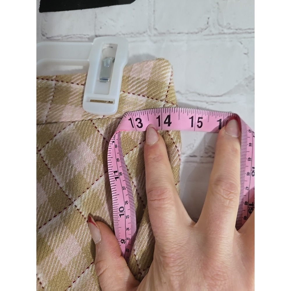 VTG Y2K Pink plaid Knee skirt sz 4 flare Academia Preppy Classic Equestrian - Picture 8 of 9